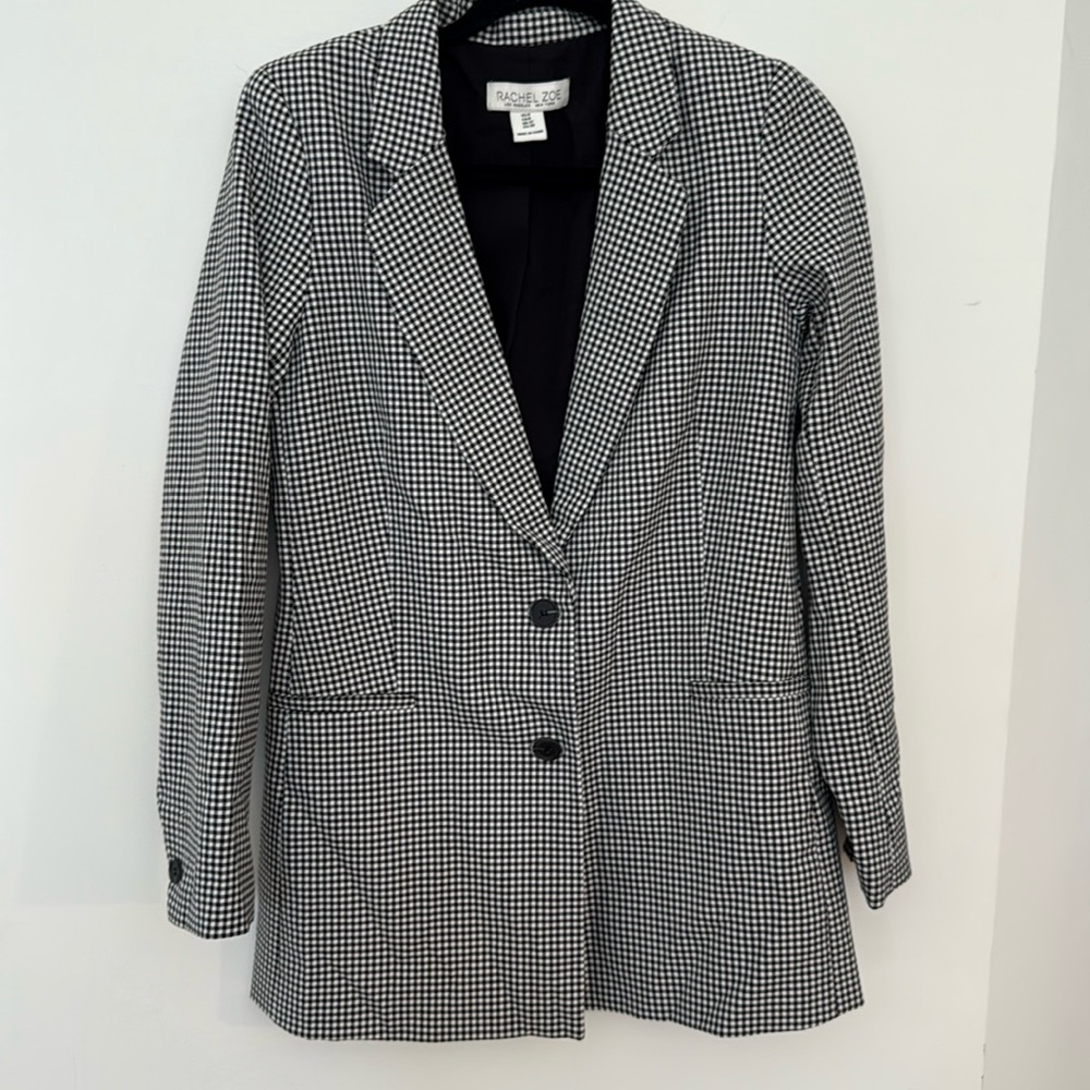 Rachel Zoe Black & White Houndstooth Blazer – Size 8